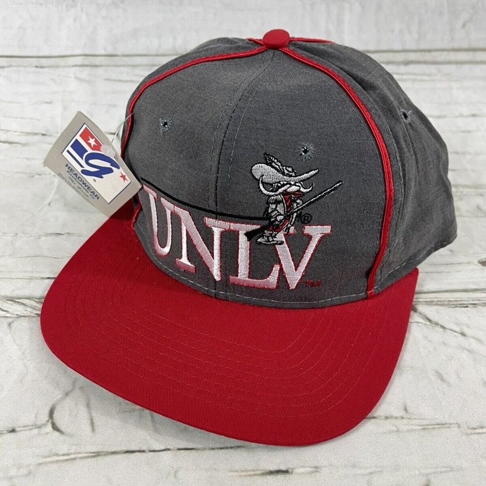 Vintage 90's UNLV Rebels The Game -Gray/Red Snapback Hat NWT